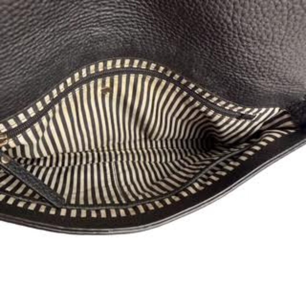 Kate Spade Black & Cream Pebbled Leather Shoulder Bag Crossbody Adjustable Strap - Picture 11 of 13